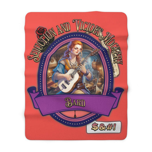 EYNA Emporium - "Seduction and Vicious Mockery" Sherpa Fleece Blanket - Female Bard