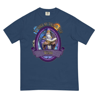 EYNA Emporium - "Stubbed My Toe and Died" Wizard Unisex Heavyweight T-Shirt