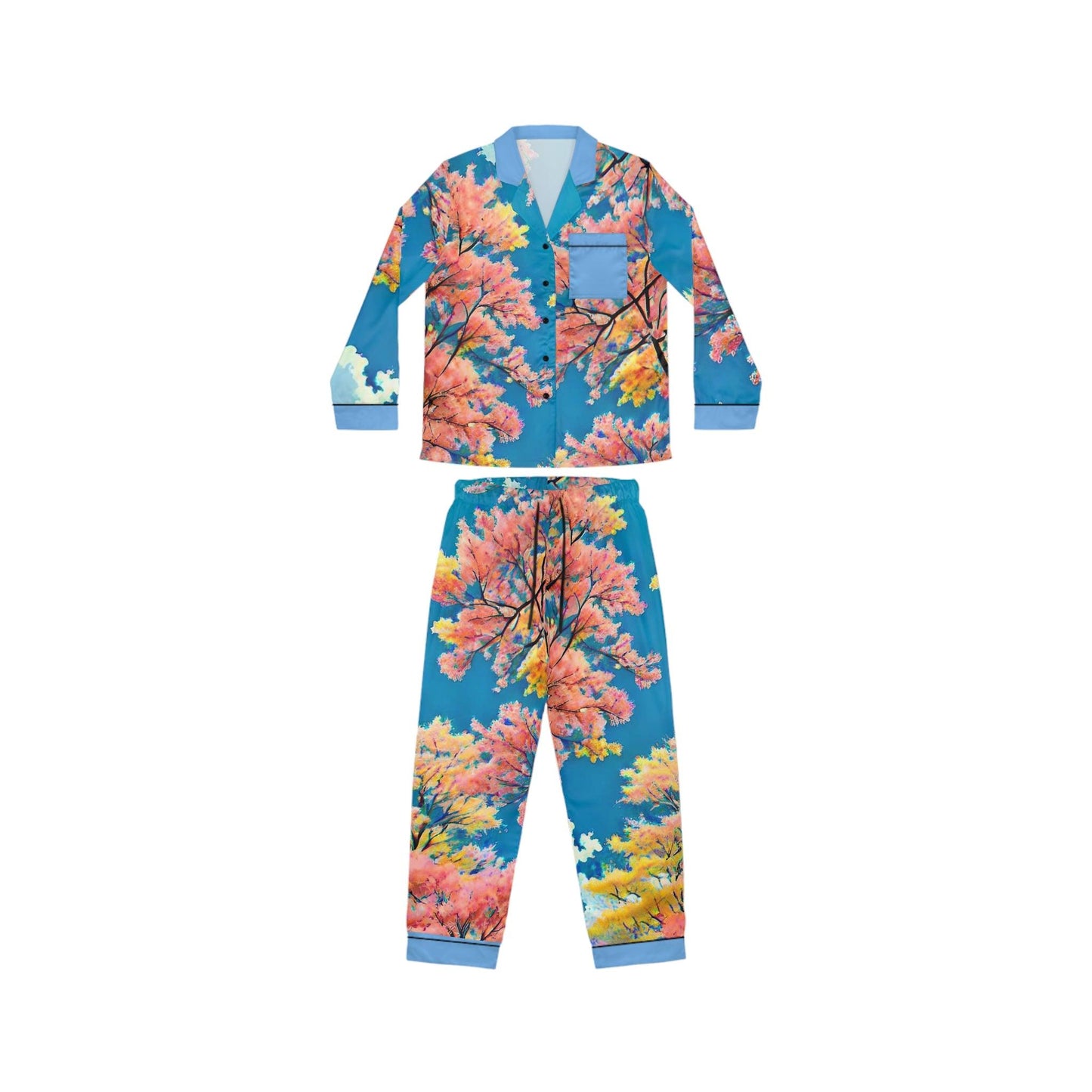 EYNA Emporium - "Summer Stroll" Women's Satin Pajamas