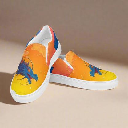 EYNA Emporium - "Sunset Dragon" Men’s Slip-on Canvas Shoes