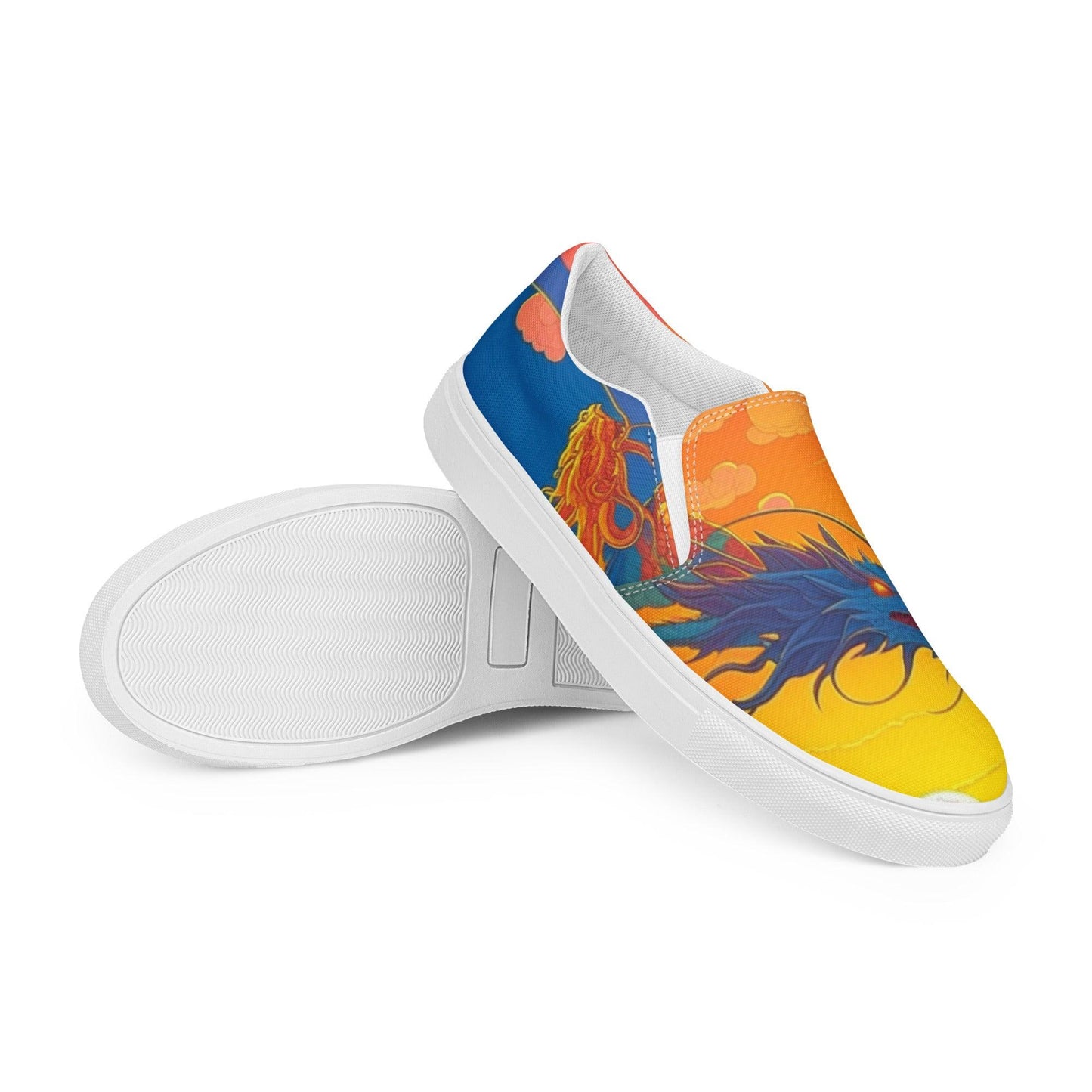 EYNA Emporium - "Sunset Dragon" Men’s Slip-on Canvas Shoes