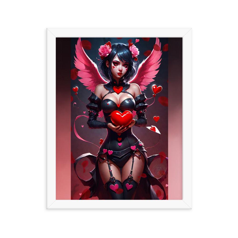 EYNA Emporium - "Valentine's Dark Angel" Ayous Wood Framed Photo Paper Poster