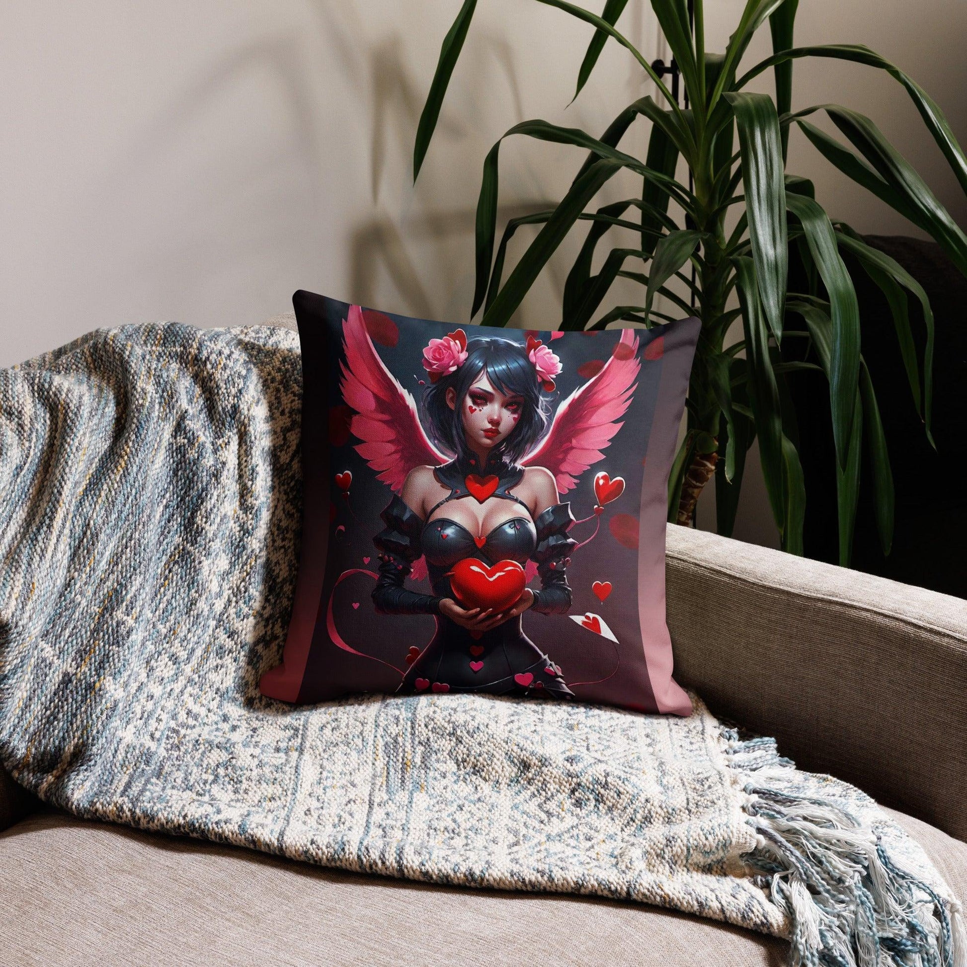 EYNA Emporium - "Valentine's Dark Angel" Premium Pillow Case