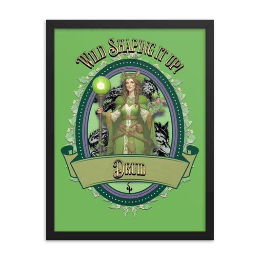 EYNA Emporium - "Wild Shaping it Up" Ayous Wood Framed Poster - Druid