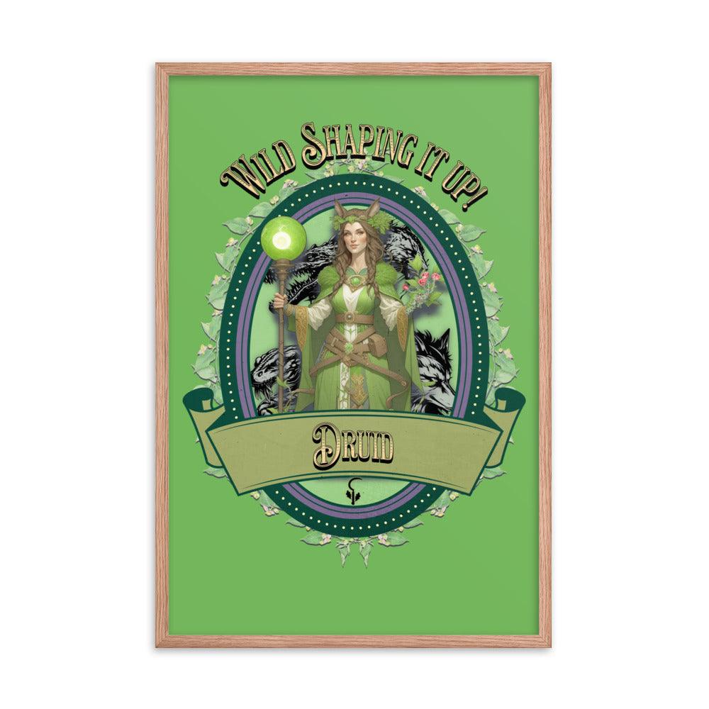 EYNA Emporium - "Wild Shaping it Up" Ayous Wood Framed Poster - Druid