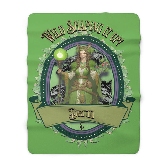 EYNA Emporium - "Wild Shaping it Up" Sherpa Fleece Blanket - Druid