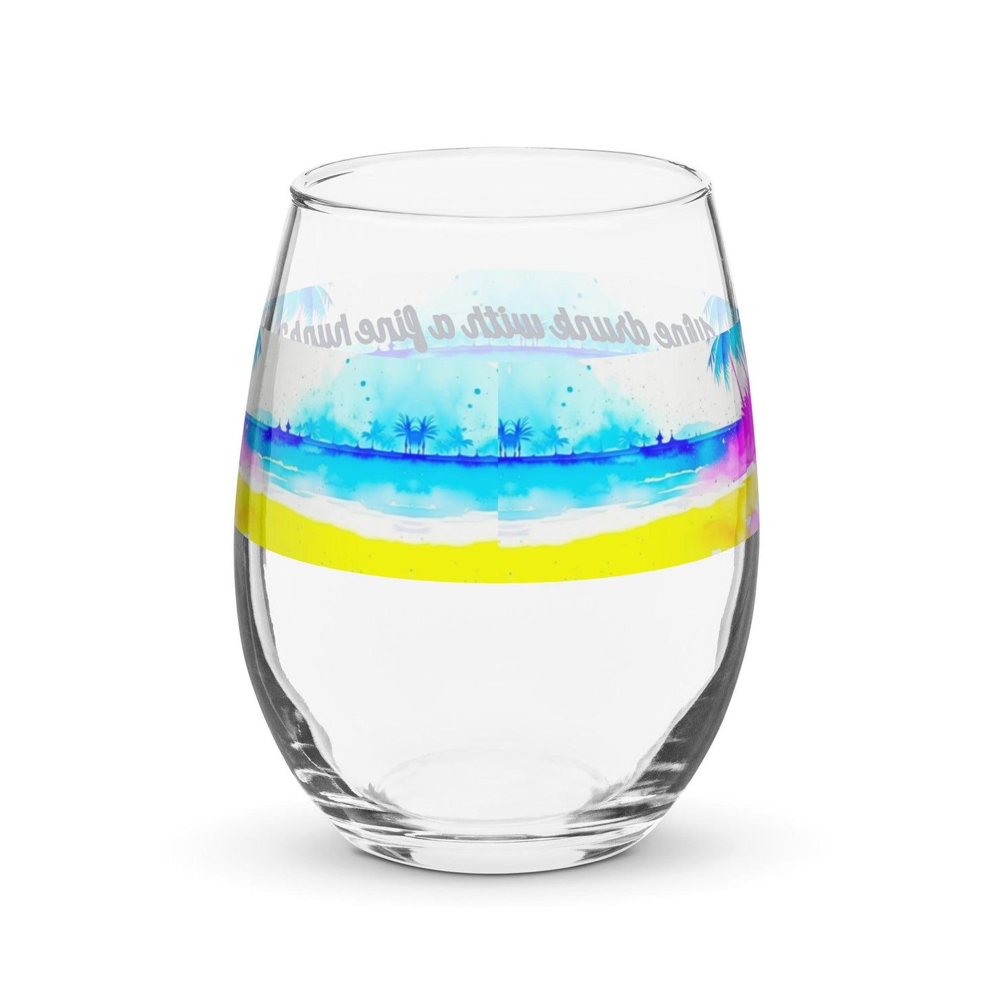 EYNA Emporium - "Wine Drunk with a Fine Hunk" Stemless Wine Glass