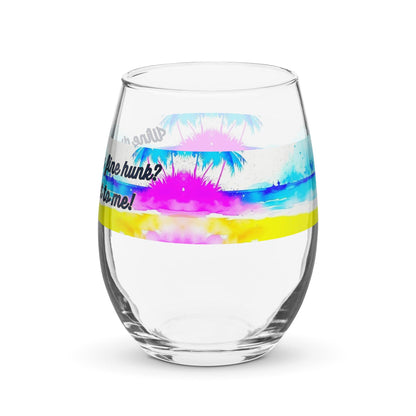 EYNA Emporium - "Wine Drunk with a Fine Hunk" Stemless Wine Glass