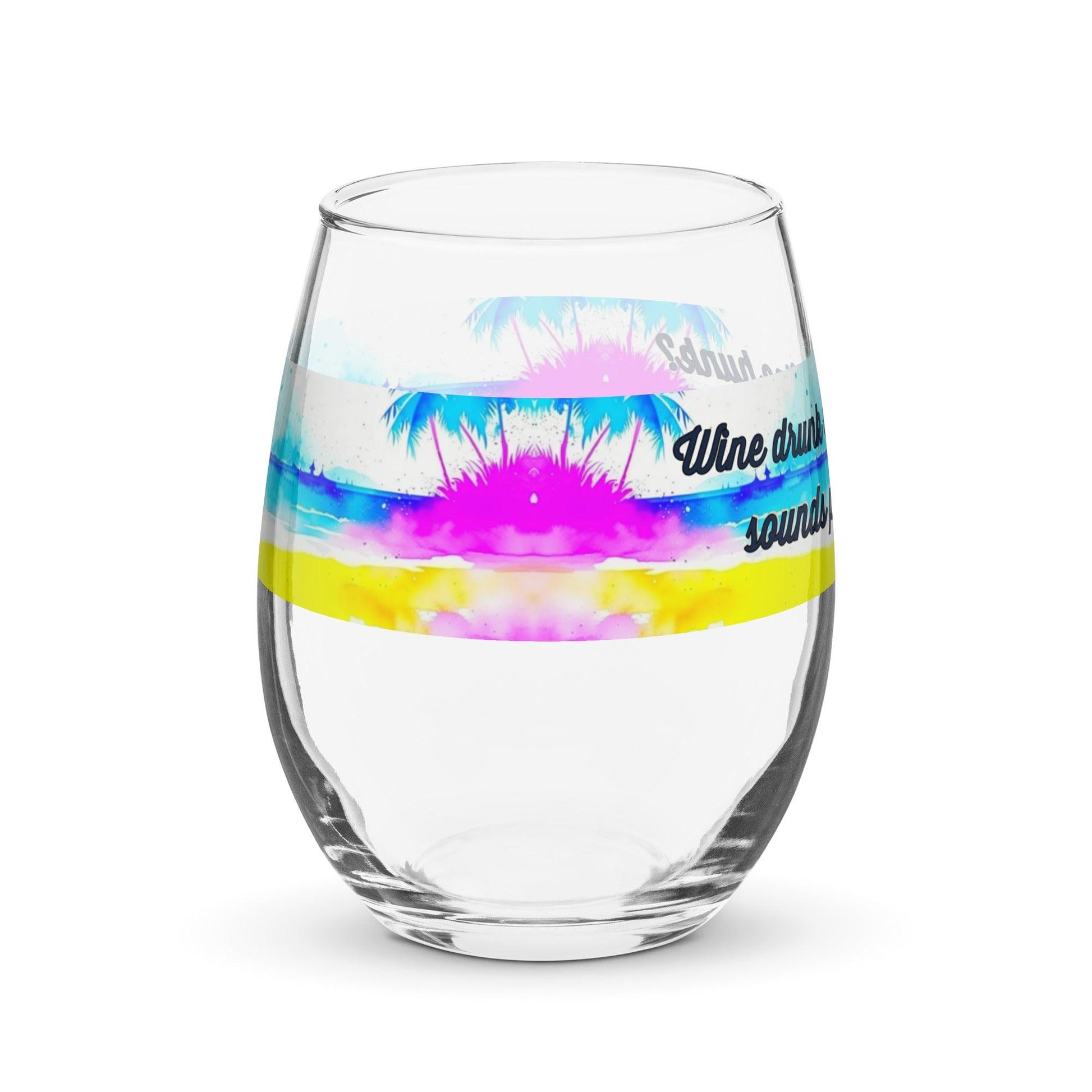 EYNA Emporium - "Wine Drunk with a Fine Hunk" Stemless Wine Glass